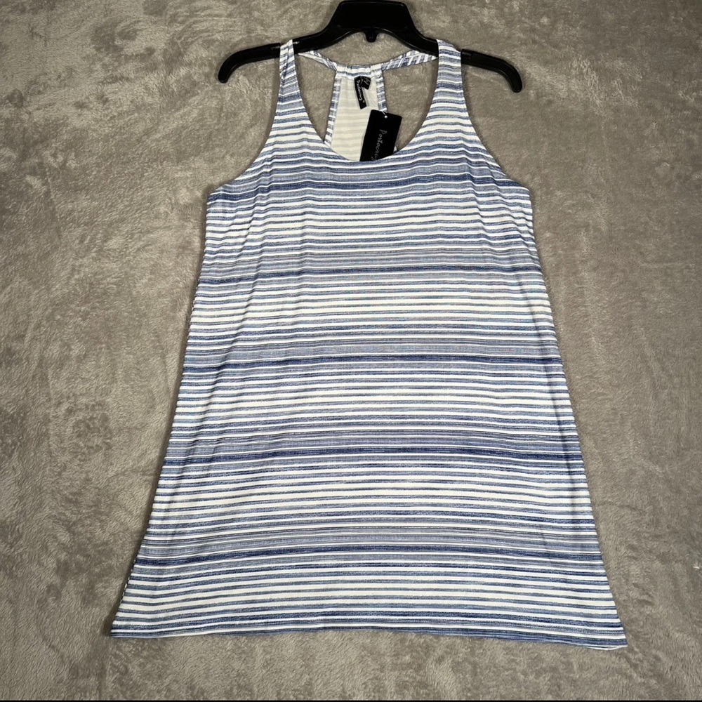 Portocruz Sun Dress Women's Small Blue White Striped Casual Summer Dress
